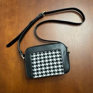 Loft Black with Houndstooth Design Shoulder Bag